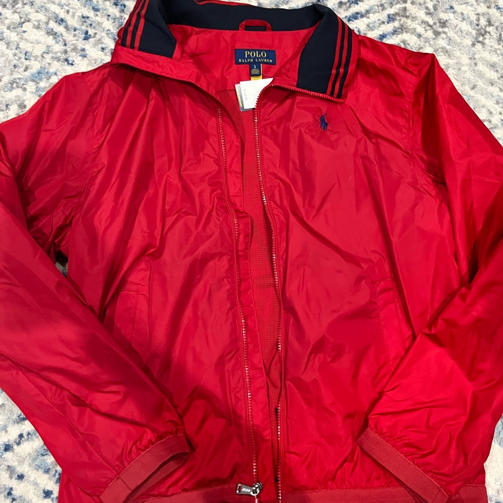 NWT mens red polo ralph lauren windbreaker